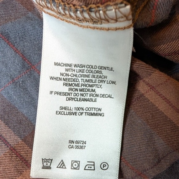 Columbia Mens XXL Brown Blue Plaid Cotton Long Sleeve Button Up Shirt 69724 - Picture 3 of 6